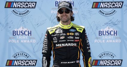 WATKINS GLEN, NEW YORK - AUGUST 09: Ryan Blaney, driver of the #12 Menards/Richmond Water Heaters Ford, poses for photos after winning the pole award during qualifying for the NASCAR Cup Series Go Bowling at The Glen at Watkins Glen International on August 09, 2025 in Watkins Glen, New York. (Photo by Sean Gardner/Getty Images) | Getty Images