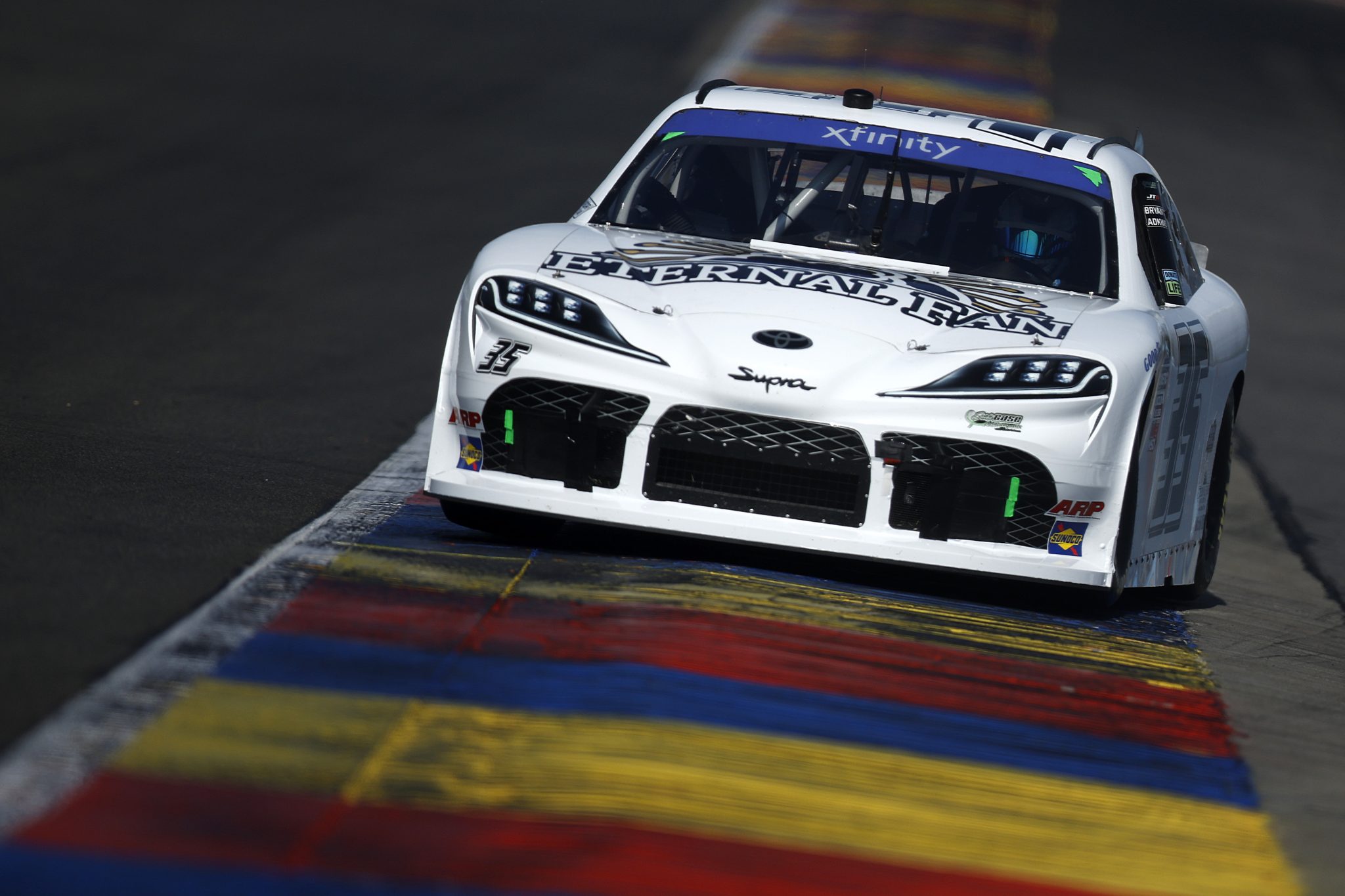WATKINS GLEN, NEW YORK - AUGUST 09: Glen Reen, driver of the #35 Eternal Fan Toyota, drives during practice for the NASCAR Xfinity Series Mission 200 at The Glen at Watkins Glen International on August 09, 2025 in Watkins Glen, New York. (Photo by Sean Gardner/Getty Images) | Getty Images