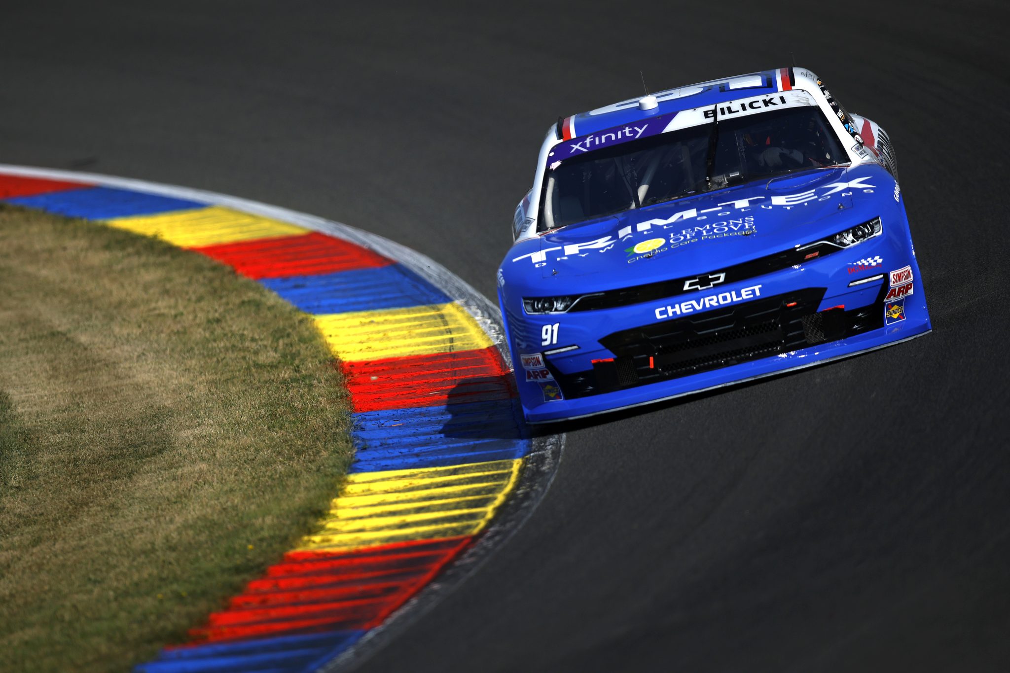 WATKINS GLEN, NEW YORK - AUGUST 09: Josh Bilicki, driver of the #91 Trim-Tex Chevrolet, drives during practice for the NASCAR Xfinity Series Mission 200 at The Glen at Watkins Glen International on August 09, 2025 in Watkins Glen, New York. (Photo by Sean Gardner/Getty Images) | Getty Images