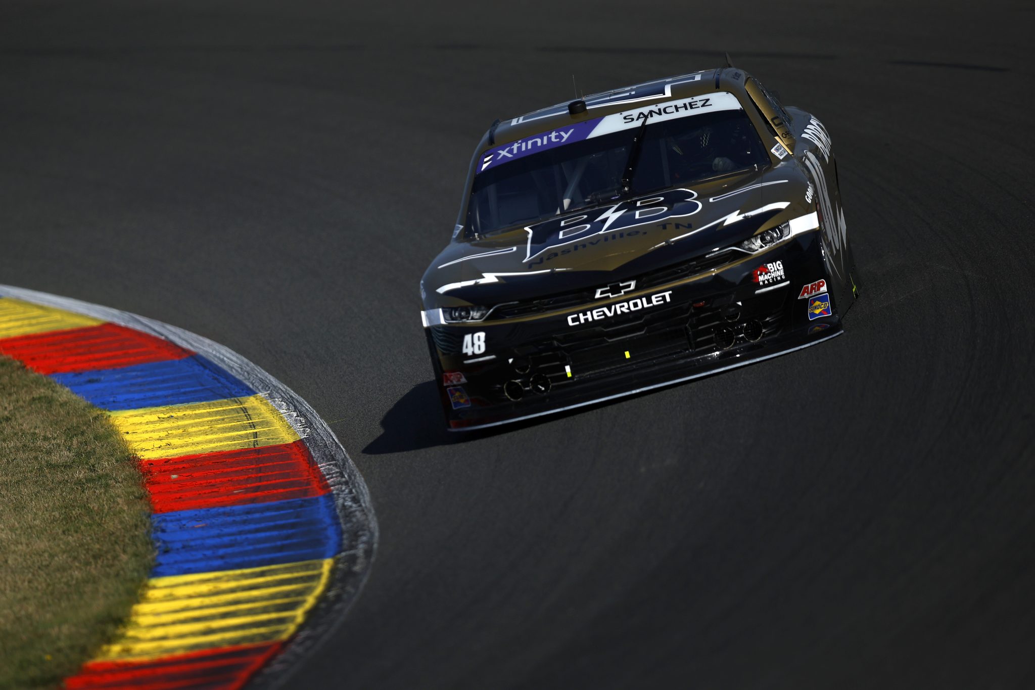 WATKINS GLEN, NEW YORK - AUGUST 09: Nick Sanchez, driver of the #48 Borchetta Bourbon Chevrolet, drives during practice for the NASCAR Xfinity Series Mission 200 at The Glen at Watkins Glen International on August 09, 2025 in Watkins Glen, New York. (Photo by Sean Gardner/Getty Images) | Getty Images