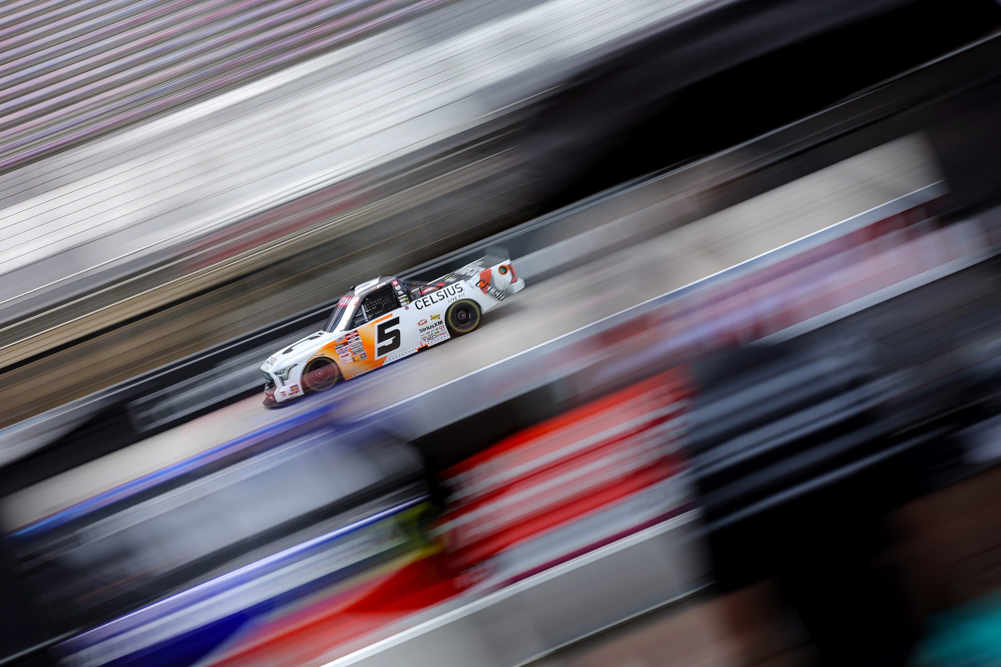 BRISTOL, TENNESSEE - SEPTEMBER 11: Toni Breidinger, driver of the #5 Celsius Toyota, drives during qualifying for the NASCAR Craftsman Truck Series UNOH 200 presented by Ohio Logistics at Bristol Motor Speedway on September 11, 2025 in Bristol, Tennessee. (Photo by Jonathan Bachman/Getty Images) | Getty Images