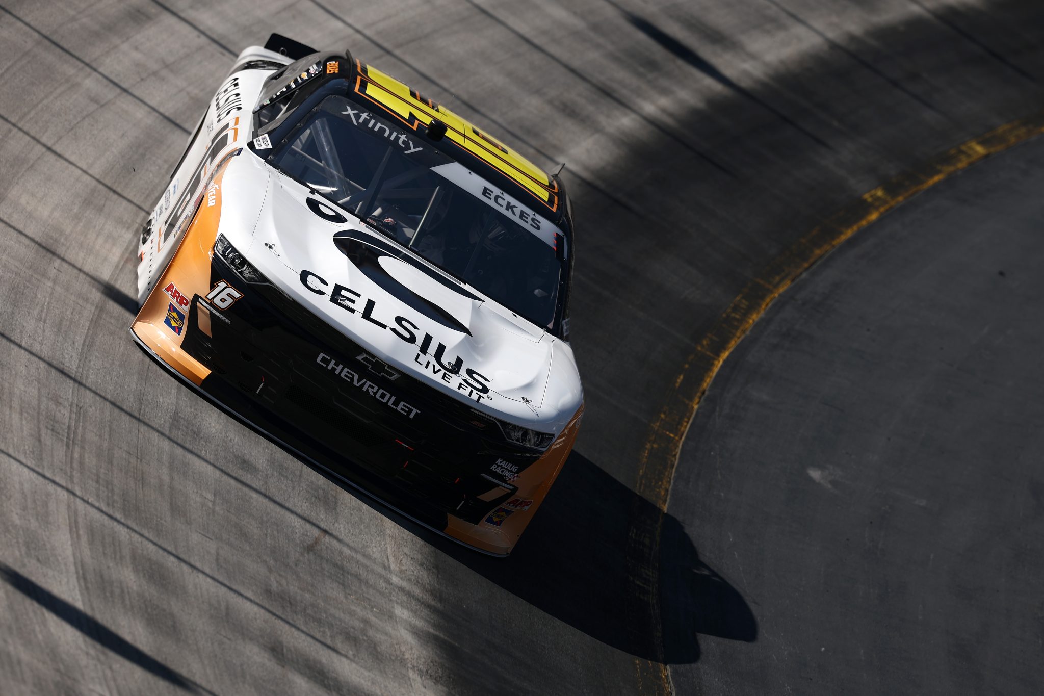 BRISTOL, TENNESSEE - SEPTEMBER 12: Christian Eckes, driver of the #16 Celsius Chevrolet, drives during practice for the NASCAR Xfinity Series Food City 300 at Bristol Motor Speedway on September 12, 2025 in Bristol, Tennessee. (Photo by Jared C. Tilton/Getty Images) | Getty Images