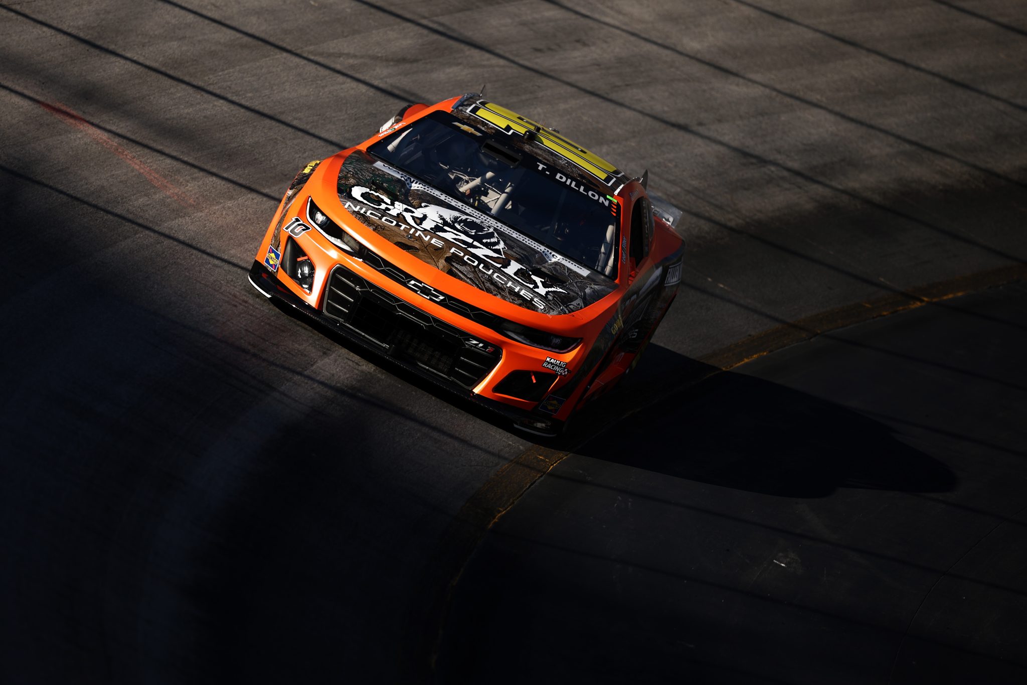 BRISTOL, TENNESSEE - SEPTEMBER 12: Ty Dillon, driver of the #10 Grizzly Nicotine Pouches Chevrolet, drives during practice for the NASCAR Cup Series Bass Pro Shops Night Race at Bristol Motor Speedway on September 12, 2025 in Bristol, Tennessee. (Photo by Jared C. Tilton/Getty Images) | Getty Images