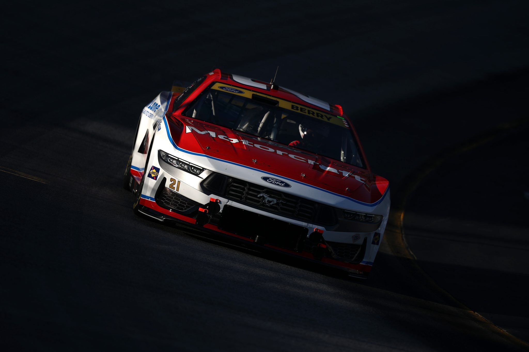 BRISTOL, TENNESSEE - SEPTEMBER 12: Josh Berry, driver of the #21 Motorcraft/Quick Lane Ford, drives during practice for the NASCAR Cup Series Bass Pro Shops Night Race at Bristol Motor Speedway on September 12, 2025 in Bristol, Tennessee. (Photo by Jared C. Tilton/Getty Images) | Getty Images