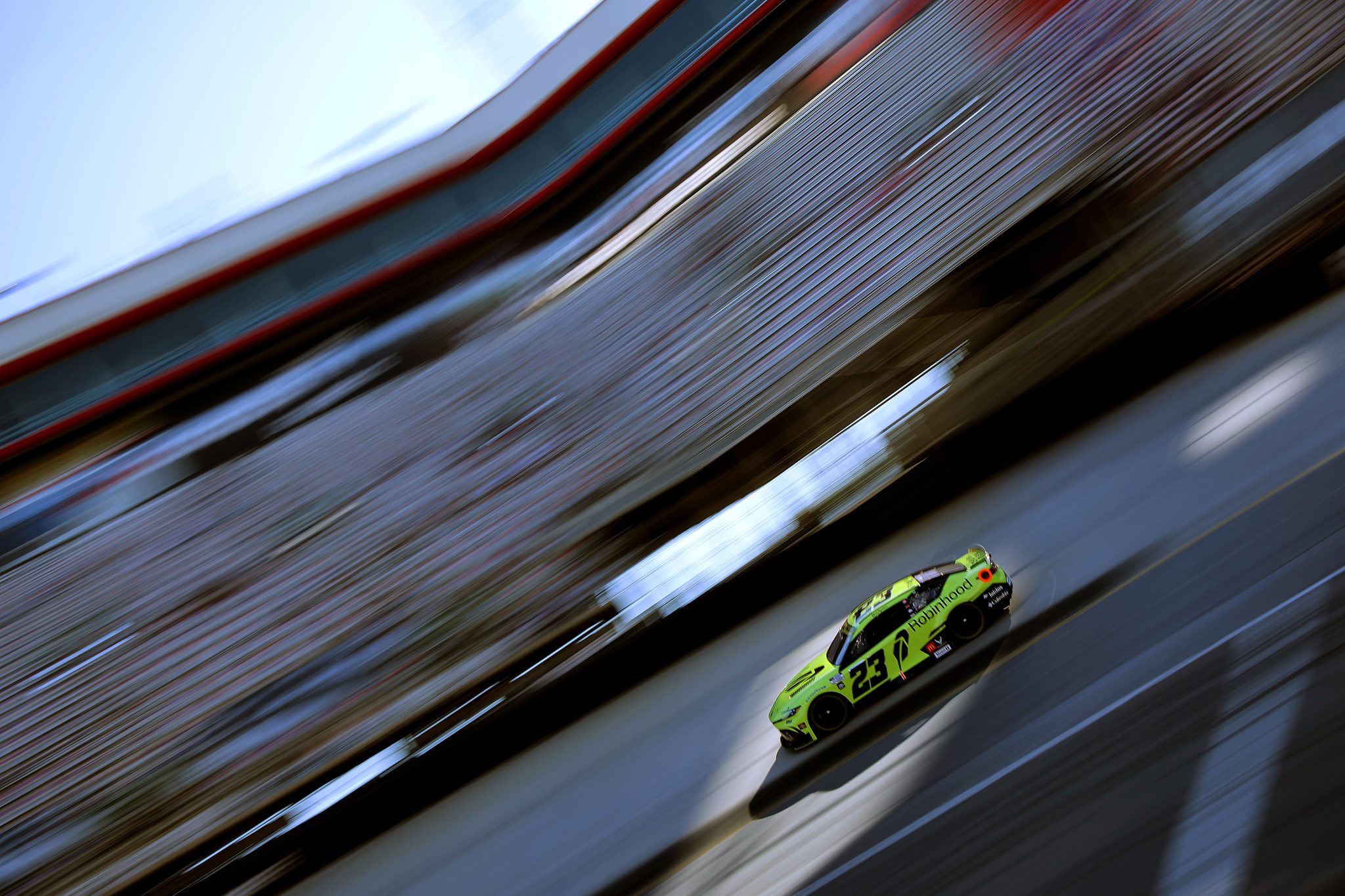 BRISTOL, TENNESSEE - SEPTEMBER 12: Bubba Wallace, driver of the #23 Robinhood Toyota, drives during practice for the NASCAR Cup Series Bass Pro Shops Night Race at Bristol Motor Speedway on September 12, 2025 in Bristol, Tennessee. (Photo by Jonathan Bachman/Getty Images) | Getty Images