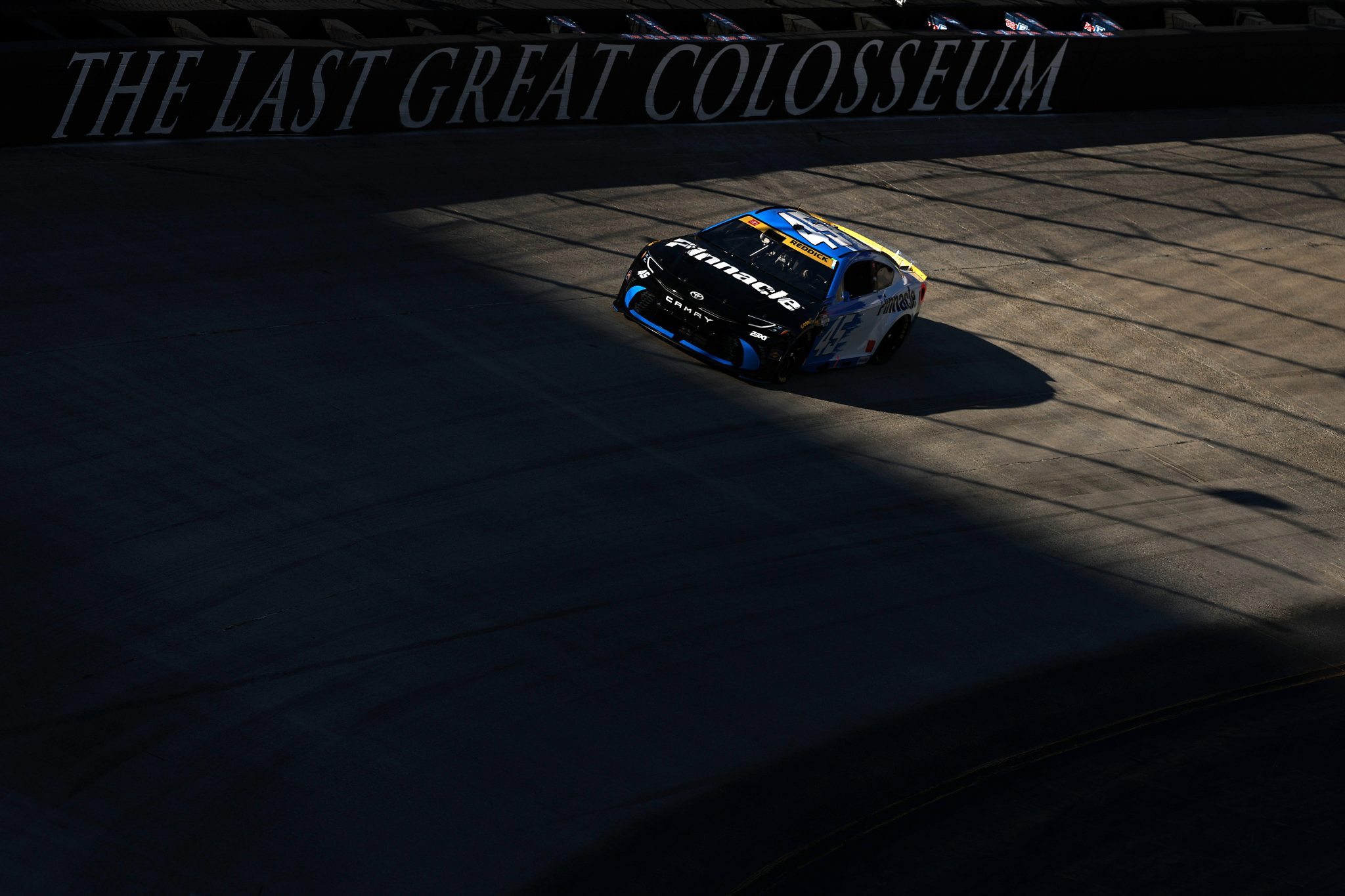 BRISTOL, TENNESSEE - SEPTEMBER 12: Tyler Reddick, driver of the #45 Pinnacle Toyota, drives during practice for the NASCAR Cup Series Bass Pro Shops Night Race at Bristol Motor Speedway on September 12, 2025 in Bristol, Tennessee. (Photo by Jared C. Tilton/Getty Images) | Getty Images