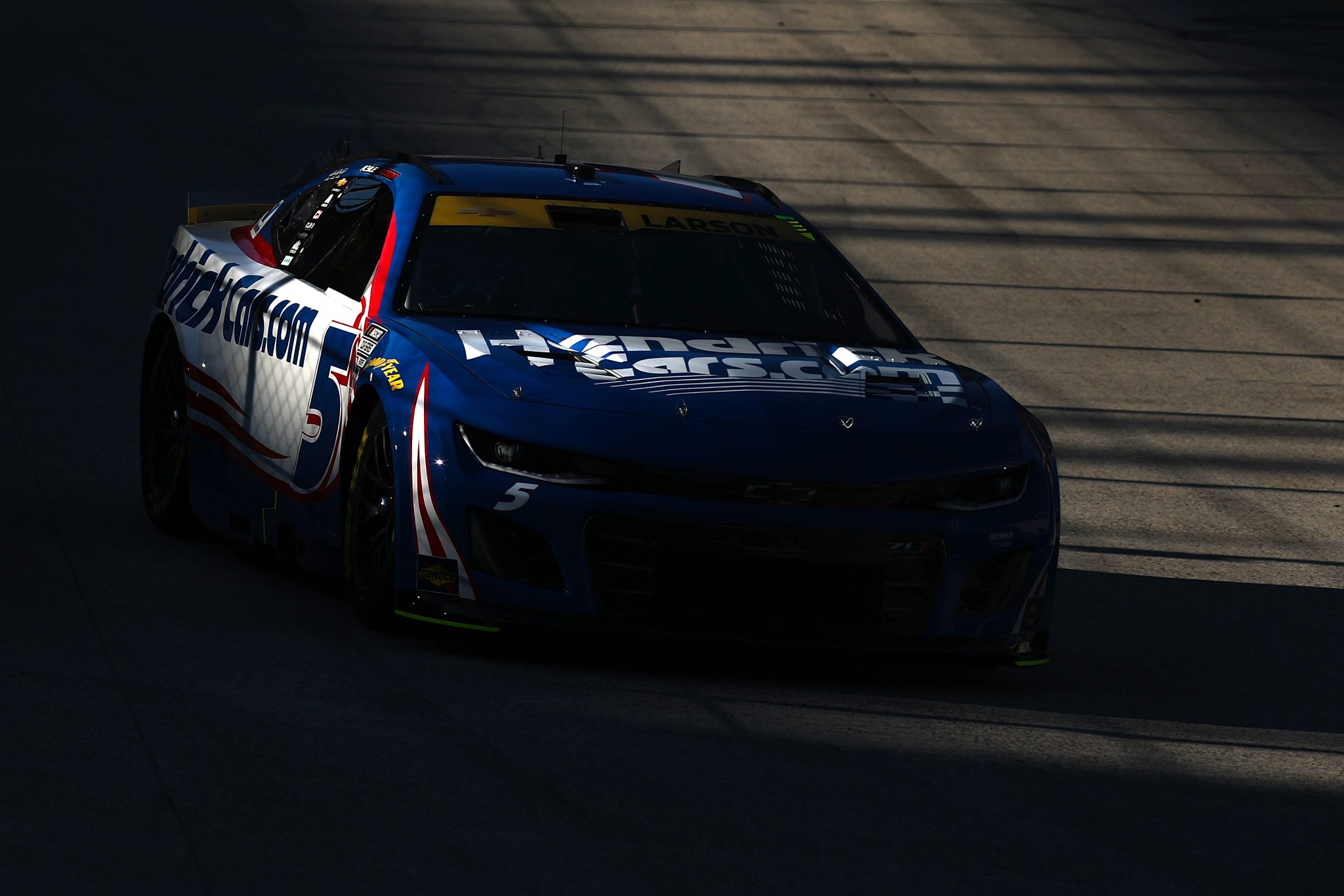 BRISTOL, TENNESSEE - SEPTEMBER 12: Kyle Larson, driver of the #5 HendrickCars.com Chevrolet, drives during practice for the NASCAR Cup Series Bass Pro Shops Night Race at Bristol Motor Speedway on September 12, 2025 in Bristol, Tennessee. (Photo by Jared C. Tilton/Getty Images) | Getty Images