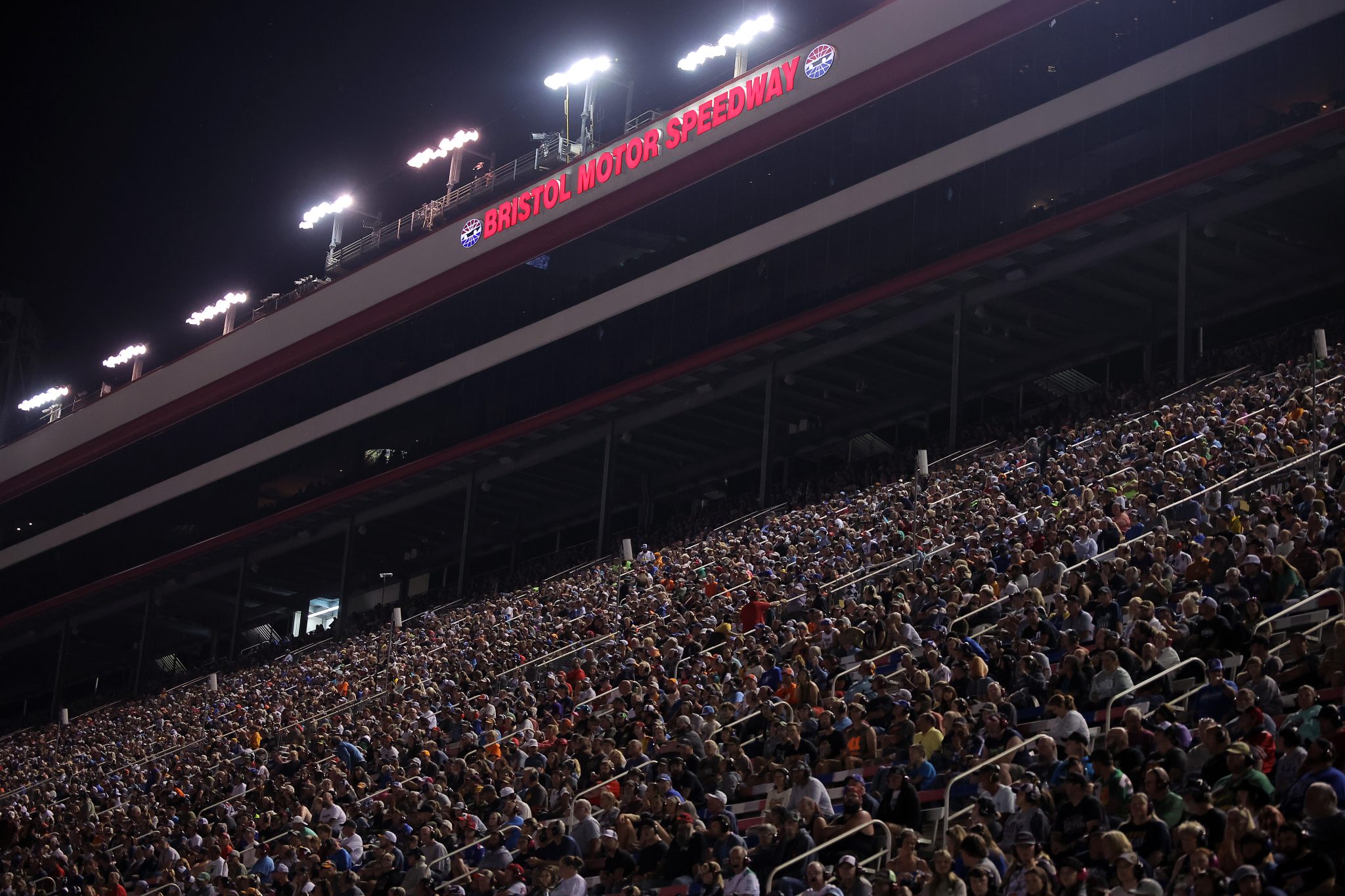 BRISTOL, TENNESSEE - SEPTEMBER 13: A general view of the grandstands during the NASCAR Cup Series Bass Pro Shops Night Race at Bristol Motor Speedway on September 13, 2025 in Bristol, Tennessee. (Photo by Jonathan Bachman/Getty Images) | Getty Images