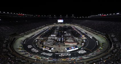 BRISTOL, TENNESSEE - SEPTEMBER 13: A general view of racing during the NASCAR Cup Series Bass Pro Shops Night Race at Bristol Motor Speedway on September 13, 2025 in Bristol, Tennessee. (Photo by Jared C. Tilton/Getty Images) | Getty Images