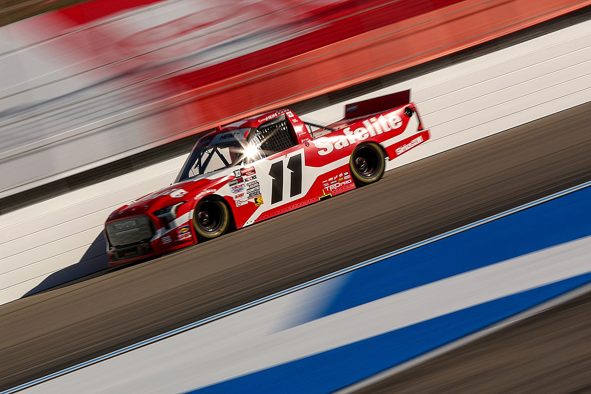 LOUDON, NEW HAMPSHIRE - SEPTEMBER 19: Corey Heim, driver of the #11 Safelite Toyota, drives during practice for the NASCAR Craftsman Truck Series Team EJP 175 at New Hampshire Motor Speedway on September 19, 2025 in Loudon, New Hampshire. (Photo by Meg Oliphant/Getty Images) | Getty Images
