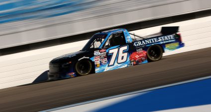 LOUDON, NEW HAMPSHIRE - SEPTEMBER 19: Spencer Boyd, driver of the #76 Granite State De-Icing Supply Chevrolet, drives during practice for the NASCAR Craftsman Truck Series Team EJP 175 at New Hampshire Motor Speedway on September 19, 2025 in Loudon, New Hampshire. (Photo by Meg Oliphant/Getty Images) | Getty Images