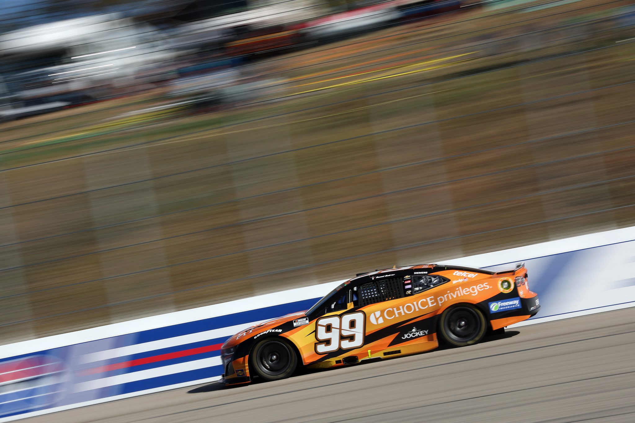 LOUDON, NEW HAMPSHIRE - SEPTEMBER 20: Daniel Suarez, driver of the #99 Choice Privileges Chevrolet, drives during during practice for the NASCAR Cup Series Mobil 1 301 at New Hampshire Motor Speedway on September 20, 2025 in Loudon, New Hampshire. (Photo by Meg Oliphant/Getty Images) | Getty Images