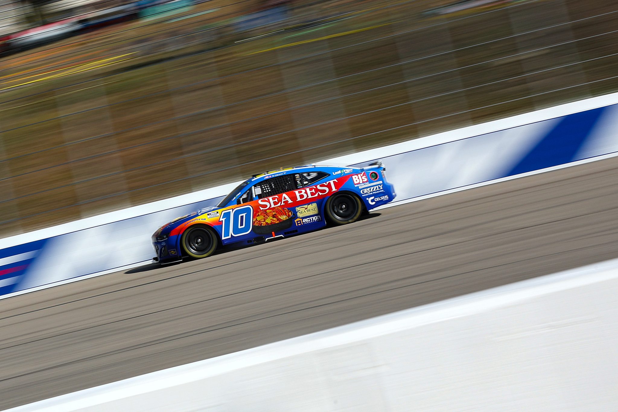 LOUDON, NEW HAMPSHIRE - SEPTEMBER 20: Ty Dillon, driver of the #10 Sea Best/BJ's Wholesale Club Chevrolet, drives during during practice for the NASCAR Cup Series Mobil 1 301 at New Hampshire Motor Speedway on September 20, 2025 in Loudon, New Hampshire. (Photo by Meg Oliphant/Getty Images) | Getty Images