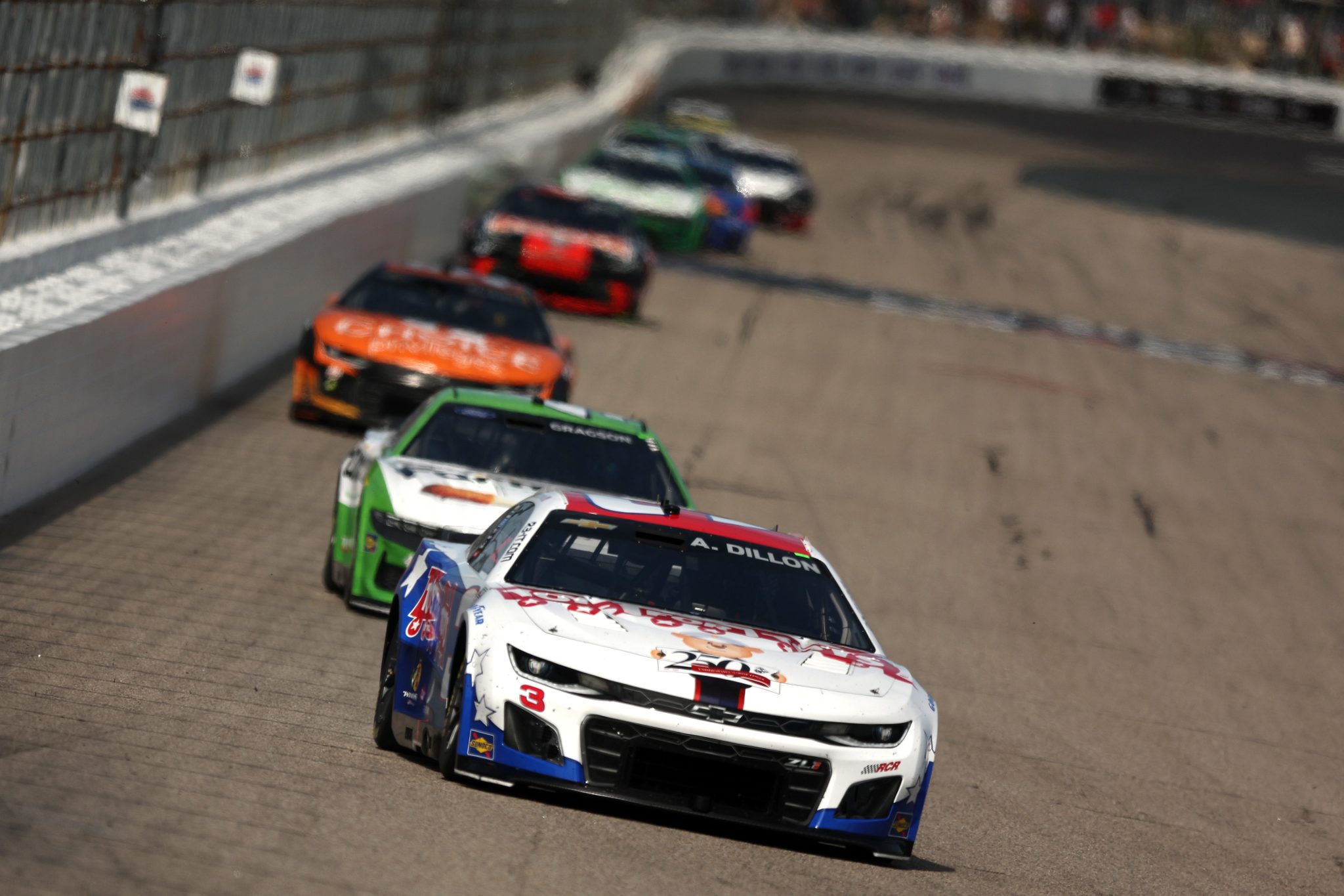 LOUDON, NEW HAMPSHIRE - SEPTEMBER 21: Austin Dillon, driver of the #3 Toys for Tots Chevrolet, drives during the NASCAR Cup Series Mobil 1 301 at New Hampshire Motor Speedway on September 21, 2025 in Loudon, New Hampshire. (Photo by Meg Oliphant/Getty Images) | Getty Images
