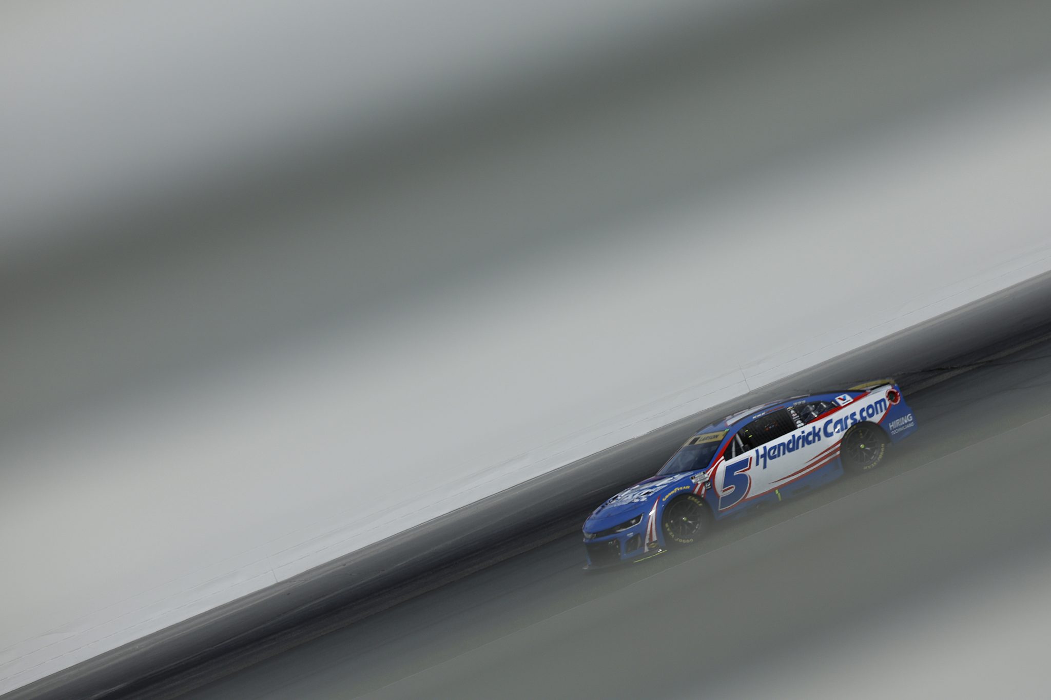 LOUDON, NEW HAMPSHIRE - SEPTEMBER 21: Kyle Larson, driver of the #5 HendrickCars.com Chevrolet, drives during the NASCAR Cup Series Mobil 1 301 at New Hampshire Motor Speedway on September 21, 2025 in Loudon, New Hampshire. (Photo by Sean Gardner/Getty Images) | Getty Images