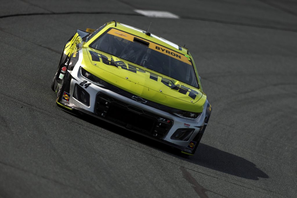 LOUDON, NEW HAMPSHIRE - SEPTEMBER 21: William Byron, driver of the #24 Raptor Chevrolet, drives during the NASCAR Cup Series Mobil 1 301 at New Hampshire Motor Speedway on September 21, 2025 in Loudon, New Hampshire. (Photo by Meg Oliphant/Getty Images) | Getty Images