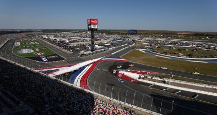 CONCORD, NORTH CAROLINA - OCTOBER 13: A general view of racing during the NASCAR Cup Series Bank of America ROVAL 400 at Charlotte Motor Speedway on October 13, 2024 in Concord, North Carolina. (Photo by Meg Oliphant/Getty Images) | Getty Images