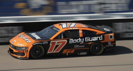 KANSAS CITY, KANSAS - SEPTEMBER 27: Chris Buescher, driver of the #17 Body Guard Ford, drives during practice for the NASCAR Cup Series Hollywood Casino 400 Presented by ESPN BET at Kansas Speedway on September 27, 2025 in Kansas City, Kansas. (Photo from RFK Racing)