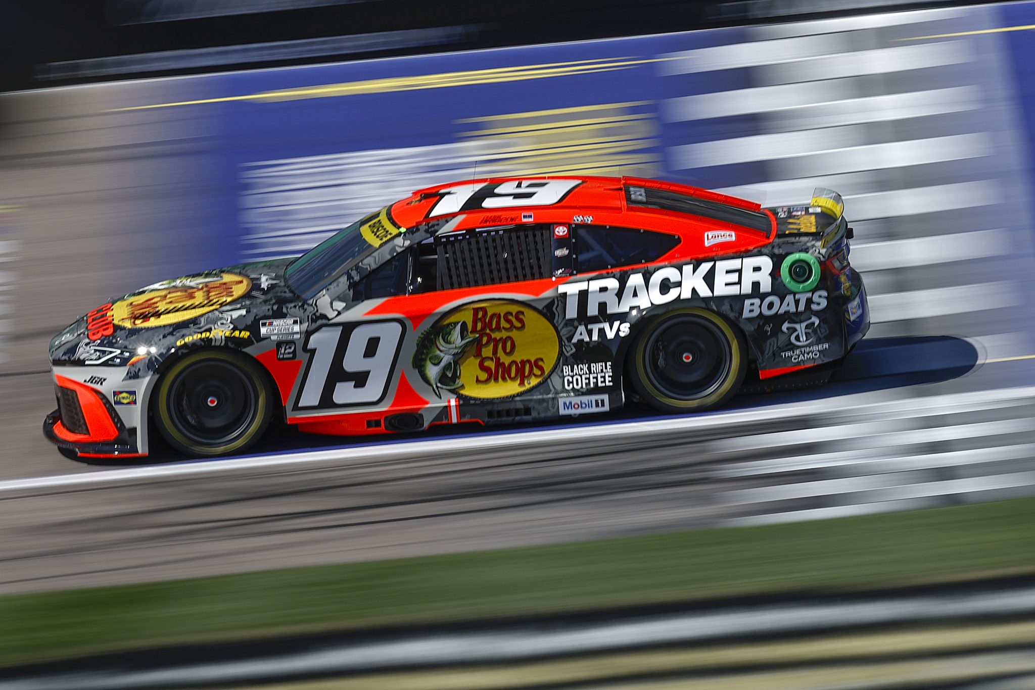 KANSAS CITY, KANSAS - SEPTEMBER 27: Chase Briscoe, driver of the #19 Bass Pro Shops Toyota, drives during practice for the NASCAR Cup Series Hollywood Casino 400 Presented by ESPN BET at Kansas Speedway on September 27, 2025 in Kansas City, Kansas. (Photo by Sean Gardner/Getty Images) | Getty Images