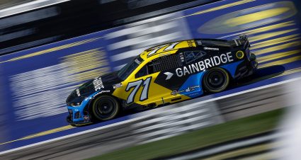 KANSAS CITY, KANSAS - SEPTEMBER 27: Michael McDowell, driver of the #71 Gainbridge Chevrolet, drives during practice for the NASCAR Cup Series Hollywood Casino 400 Presented by ESPN BET at Kansas Speedway on September 27, 2025 in Kansas City, Kansas. (Photo by Sean Gardner/Getty Images) | Getty Images