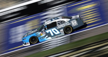 KANSAS CITY, KANSAS - SEPTEMBER 27: Leland Honeyman, driver of the #70 Hardscape Contractors Chevrolet, drives during practice for the NASCAR Xfinity Series Kansas Lottery 300 at Kansas Speedway on September 27, 2025 in Kansas City, Kansas. (Photo by Sean Gardner/Getty Images) | Getty Images