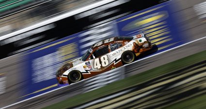 KANSAS CITY, KANSAS - SEPTEMBER 27: Nick Sanchez, driver of the #48 Caroline Jones No Tellin Chevrolet, drives during practice for the NASCAR Xfinity Series Kansas Lottery 300 at Kansas Speedway on September 27, 2025 in Kansas City, Kansas. (Photo by Sean Gardner/Getty Images) | Getty Images