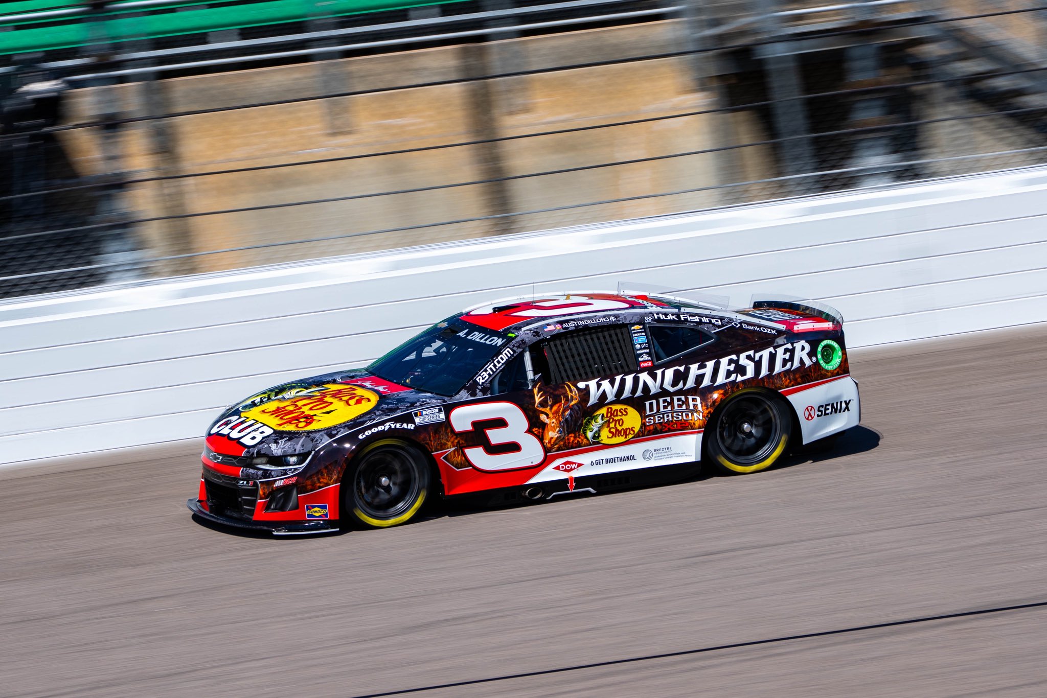 KANSAS CITY, KANSAS - SEPTEMBER 27: Austin Dillon, driver of the #3 Bass Pro Shops / Winchester Chevrolet, drives in preparation for for the NASCAR Cup Series Hollywood Casino 400 Presented by ESPN BET at Kansas Speedway on September 27, 2025 in Kansas City, Kansas. (Photo from Richard Childress Racing)