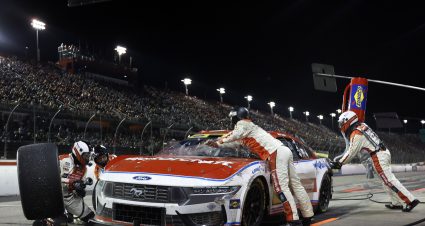 DARLINGTON, SOUTH CAROLINA - AUGUST 31: Josh Berry, driver of the #21 Motorcraft/Quick Lane Ford, pits during the NASCAR Cup Series Cook Out Southern 500 at Darlington Raceway on August 31, 2025 in Darlington, South Carolina. (Photo by Logan Riely/Getty Images) | Getty Images