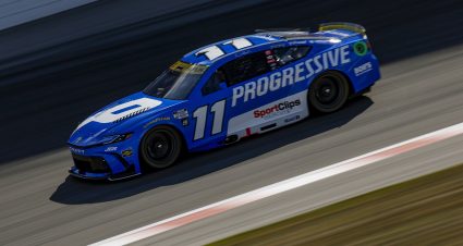 MADISON, ILLINOIS - SEPTEMBER 06: Denny Hamlin, driver of the #11 Progressive Toyota, drives during practice for the NASCAR Cup Series Enjoy Illinois 300 at WWT Raceway on September 06, 2025 in Madison, Illinois. (Photo by Sean Gardner/Getty Images) | Getty Images