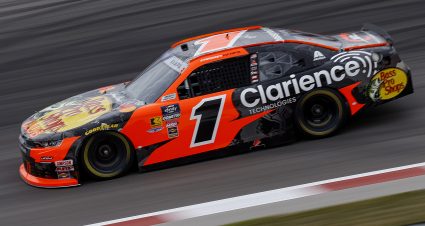 MADISON, ILLINOIS - SEPTEMBER 05: Carson Kvapil, driver of the #1 Bass Pro Shops/Claritence Tech Chevrolet, drives during practice for the NASCAR Xfinity Series Nu Way 200 Sauced by Blues Hog at WWT Raceway on September 05, 2025 in Madison, Illinois. (Photo by Sean Gardner/Getty Images) | Getty Images