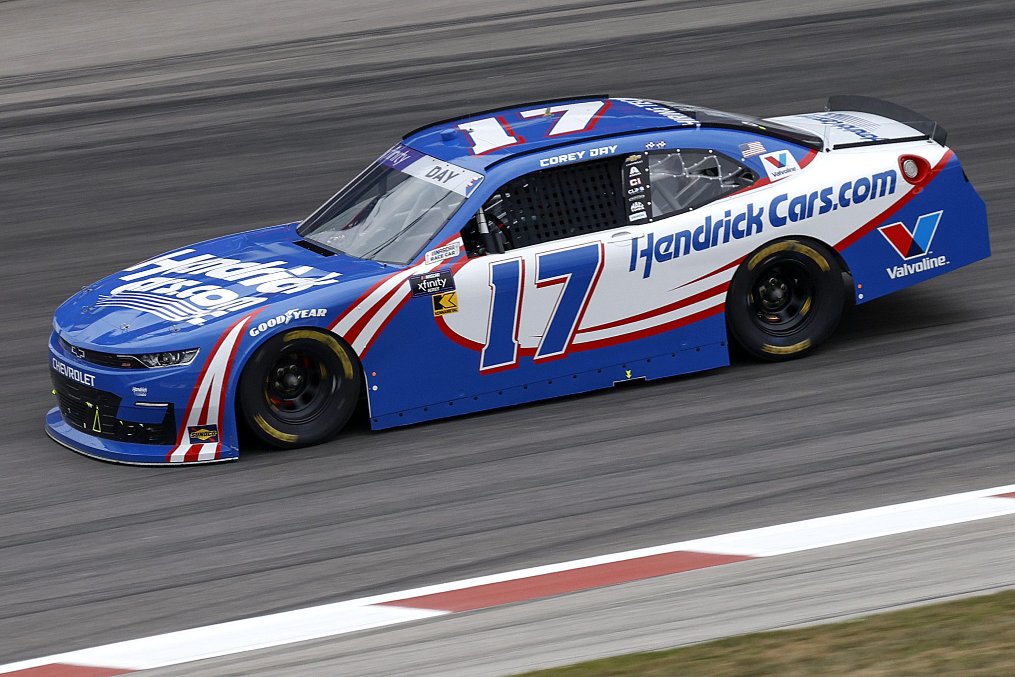 MADISON, ILLINOIS - SEPTEMBER 05: Corey Day, driver of the #17 HendrickCars.com Chevrolet, drives during practice for the NASCAR Xfinity Series Nu Way 200 Sauced by Blues Hog at WWT Raceway on September 05, 2025 in Madison, Illinois. (Photo by Sean Gardner/Getty Images) | Getty Images