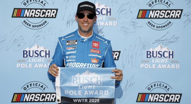 Visit Denny Hamlin blitzes Gateway for second straight Playoff pole page