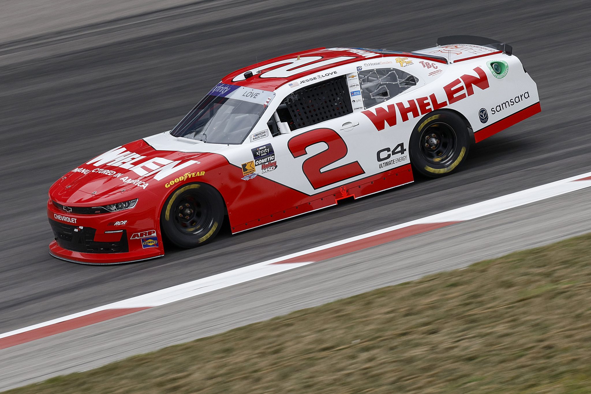 MADISON, ILLINOIS - SEPTEMBER 05: Jesse Love, driver of the #2 Whelen Chevrolet, drives during practice for the NASCAR Xfinity Series Nu Way 200 Sauced by Blues Hog at WWT Raceway on September 05, 2025 in Madison, Illinois. (Photo by Sean Gardner/Getty Images) | Getty Images