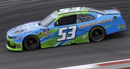MADISON, ILLINOIS - SEPTEMBER 05: Joey Gase, driver of the #53 Mid America Transplant Chevrolet, drives during practice for the NASCAR Xfinity Series Nu Way 200 Sauced by Blues Hog at WWT Raceway on September 05, 2025 in Madison, Illinois. (Photo by Sean Gardner/Getty Images) | Getty Images