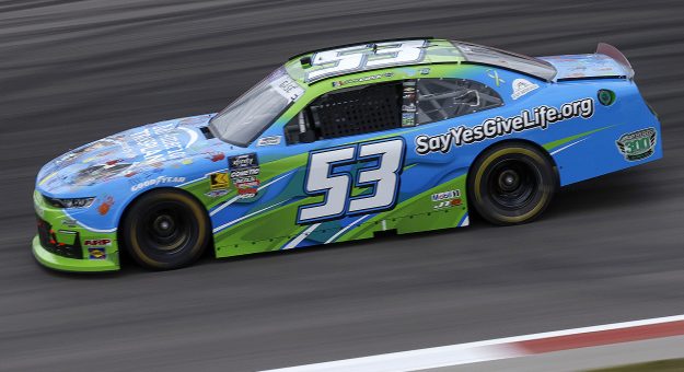 MADISON, ILLINOIS - SEPTEMBER 05: Joey Gase, driver of the #53 Mid America Transplant Chevrolet, drives during practice for the NASCAR Xfinity Series Nu Way 200 Sauced by Blues Hog at WWT Raceway on September 05, 2025 in Madison, Illinois. (Photo by Sean Gardner/Getty Images) | Getty Images