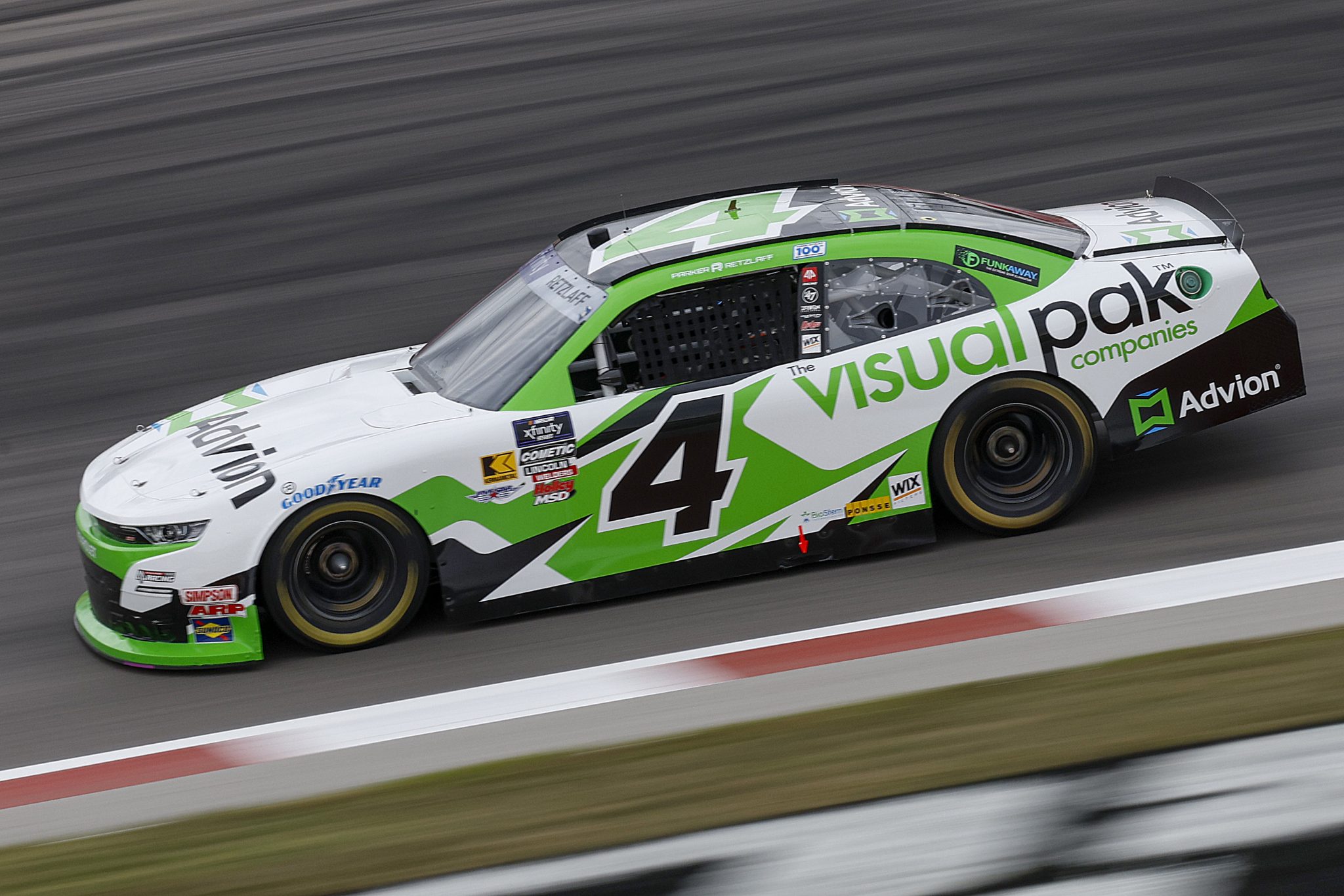 MADISON, ILLINOIS - SEPTEMBER 05: Parker Retzlaff, driver of the #4 Advion Chevrolet, drives during practice for the NASCAR Xfinity Series Nu Way 200 Sauced by Blues Hog at WWT Raceway on September 05, 2025 in Madison, Illinois. (Photo by Sean Gardner/Getty Images) | Getty Images