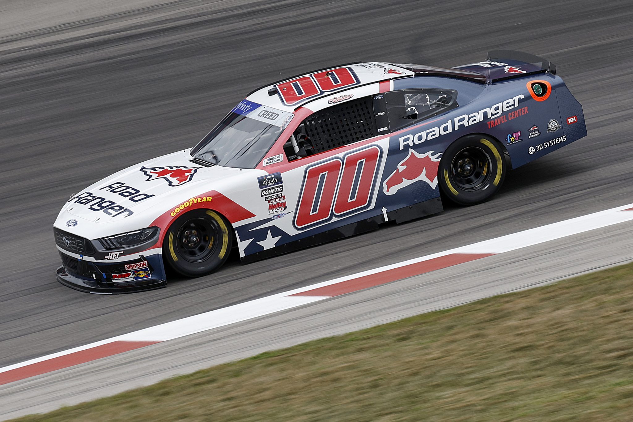 MADISON, ILLINOIS - SEPTEMBER 05: Sheldon Creed, driver of the #00 Road Ranger Ford, drives during practice for the NASCAR Xfinity Series Nu Way 200 Sauced by Blues Hog at WWT Raceway on September 05, 2025 in Madison, Illinois. (Photo by Sean Gardner/Getty Images) | Getty Images