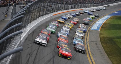 DAYTONA BEACH, FLORIDA - FEBRUARY 16: William Byron, driver of the #24 Axalta Chevrolet leads the field during the NASCAR Cup Series Daytona 500 at Daytona International Speedway on February 16, 2025 in Daytona Beach, Florida. (Photo by Sean Gardner/Getty Images) | Getty Images