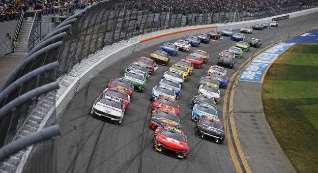 DAYTONA BEACH, FLORIDA - FEBRUARY 16: William Byron, driver of the #24 Axalta Chevrolet leads the field during the NASCAR Cup Series Daytona 500 at Daytona International Speedway on February 16, 2025 in Daytona Beach, Florida. (Photo by Sean Gardner/Getty Images) | Getty Images