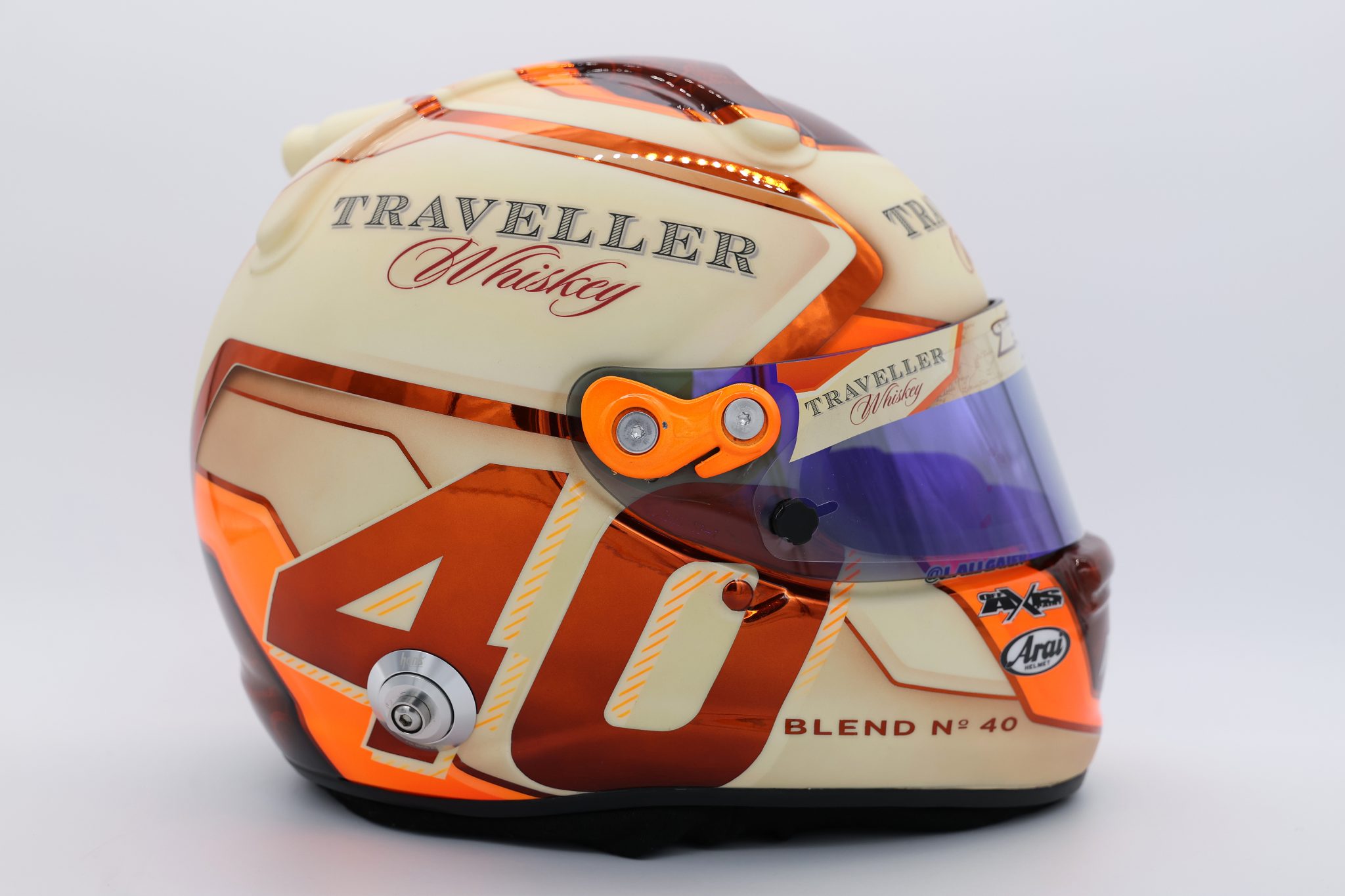 CHARLOTTE, NORTH CAROLINA - JANUARY 21: A detail view of the helmet worn by Justin Algaier during at Charlotte Convention Center on January 22, 2026 in Charlotte, North Carolina. (Photo by David Jensen/Getty Images) | Getty Images