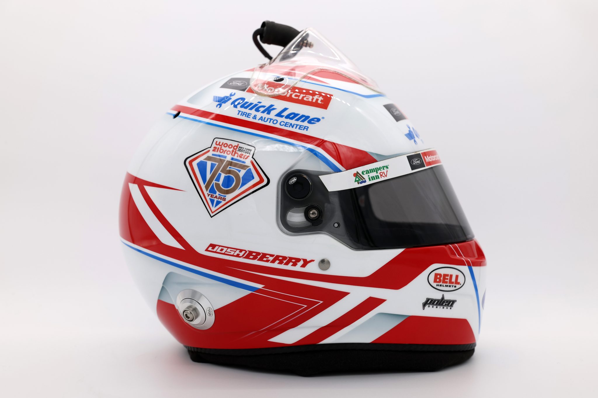 CHARLOTTE, NORTH CAROLINA - JANUARY 21: A detail view of the helmet worn by Josh Berry during at Charlotte Convention Center on January 22, 2026 in Charlotte, North Carolina. (Photo by David Jensen/Getty Images) | Getty Images