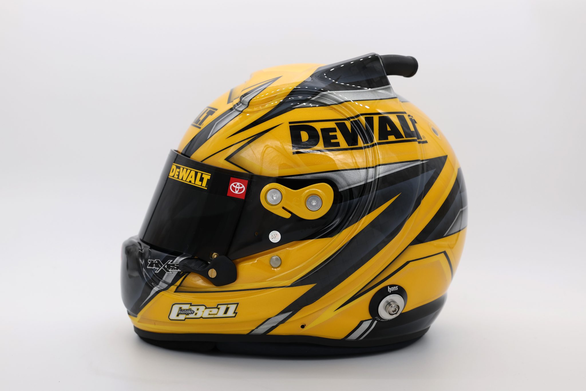CHARLOTTE, NORTH CAROLINA - JANUARY 21: A detail view of the helmet worn by Christopher Bell during at Charlotte Convention Center on January 22, 2026 in Charlotte, North Carolina. (Photo by David Jensen/Getty Images) | Getty Images