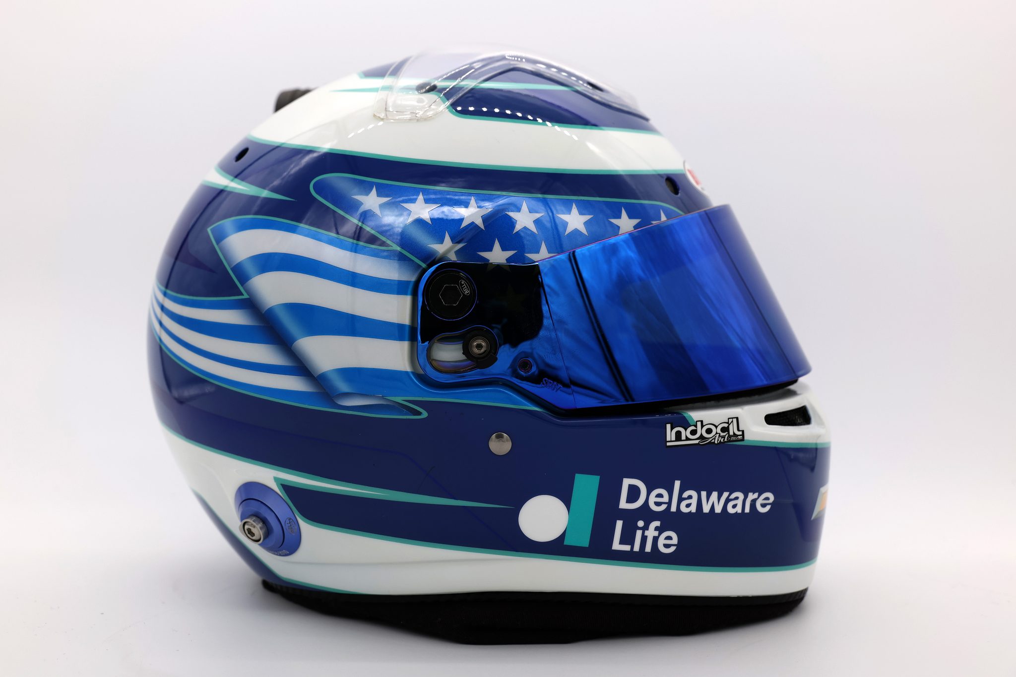 CHARLOTTE, NORTH CAROLINA - JANUARY 21: A detail view of the helmet worn by Michael McDowell during at Charlotte Convention Center on January 22, 2026 in Charlotte, North Carolina. (Photo by David Jensen/Getty Images) | Getty Images