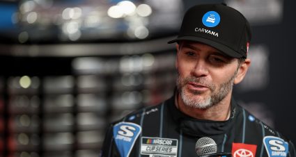 DAYTONA BEACH, FLORIDA - FEBRUARY 12: Jimmie Johnson, driver of the #84 Carvana Toyota speaks to the media during Media Day for the NASCAR Daytona 500 at Daytona International Speedway on February 12, 2025 in Daytona Beach, Florida. (Photo by Jared C. Tilton/Getty Images) | Getty Images