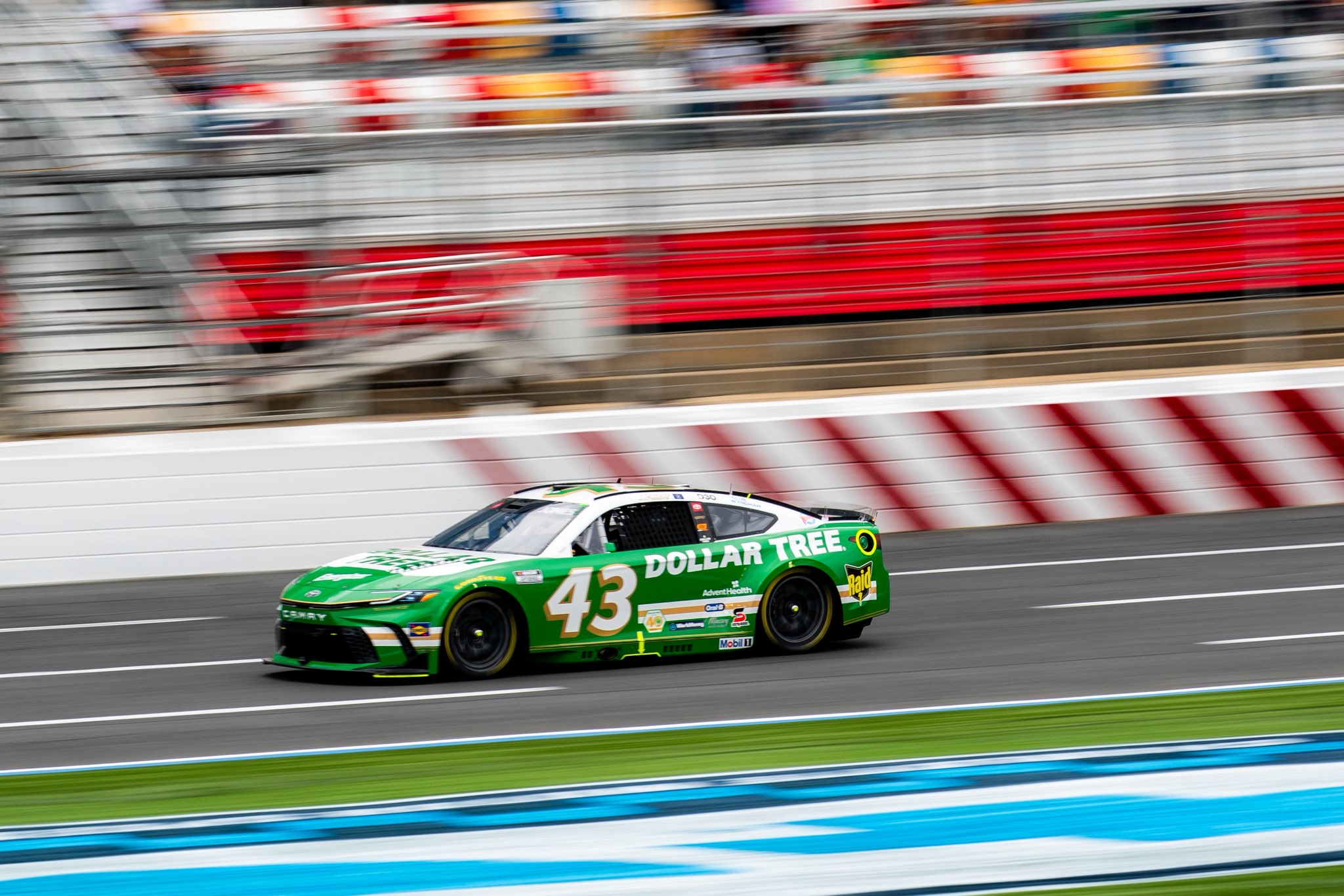 CONCORD, NORTH CAROLINA - OCTOBER 11: Erik Jones, driver of the #43 Dollar Tree Toyota, drives during the NASCAR Cup Series Bank of America 400 at Charlotte Motor Speedway on October 11, 2026 in Concord, North Carolina. (Photo from Legacy Motor Club)