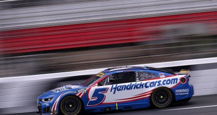 CONCORD, NORTH CAROLINA - OCTOBER 11: Kyle Larson, driver of the #5 HendrickCars.com Chevrolet, drives during the NASCAR Cup Series Bank of America 400 at Charlotte Motor Speedway on October 11, 2026 in Concord, North Carolina. (Photo by David Jensen/Getty Images) | Getty Images