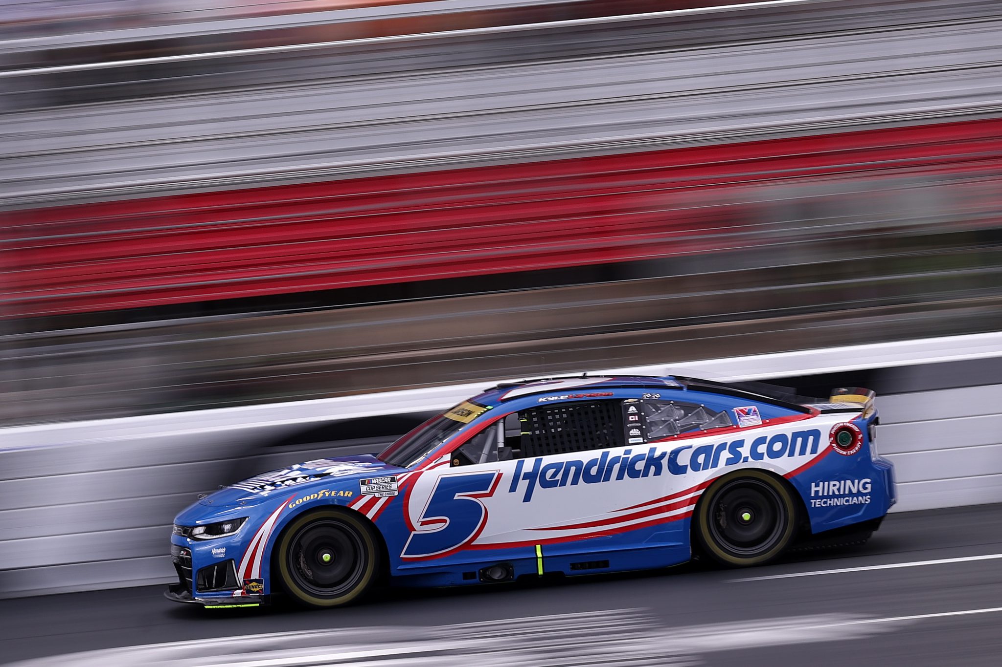 CONCORD, NORTH CAROLINA - OCTOBER 11: Kyle Larson, driver of the #5 HendrickCars.com Chevrolet, drives during the NASCAR Cup Series Bank of America 400 at Charlotte Motor Speedway on October 11, 2026 in Concord, North Carolina. (Photo by David Jensen/Getty Images) | Getty Images