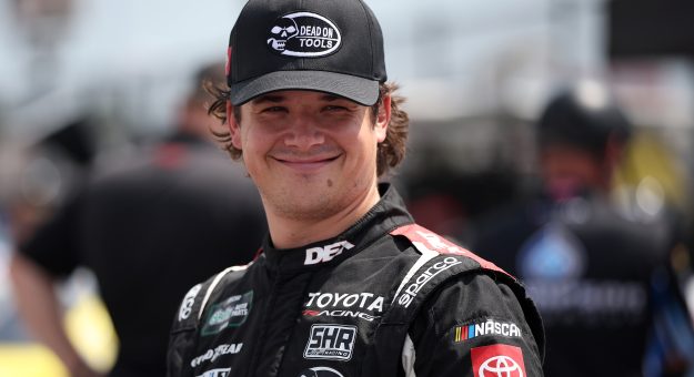 DARLINGTON, SOUTH CAROLINA - SEPTEMBER 05: Harrison Burton, driver of the #24 Dead On Tools Toyota, looks on during practice for the NASCAR O'Reilly Auto Parts Series Fleetio 200 at Darlington Raceway on September 05, 2026 in Darlington, South Carolina. (Photo by James Gilbert/Getty Images) | Getty Images