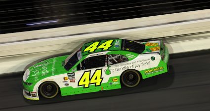 CONCORD, NORTH CAROLINA - OCTOBER 11: Brennan Poole, driver of the #44 Bundle of Joy Fdn Chevrolet, drives during the NASCAR O'Reilly Auto Parts Series Blue Cross NC 300 at Charlotte Motor Speedway on October 11, 2026 in Concord, North Carolina. (Photo by David Jensen/Getty Images) | Getty Images