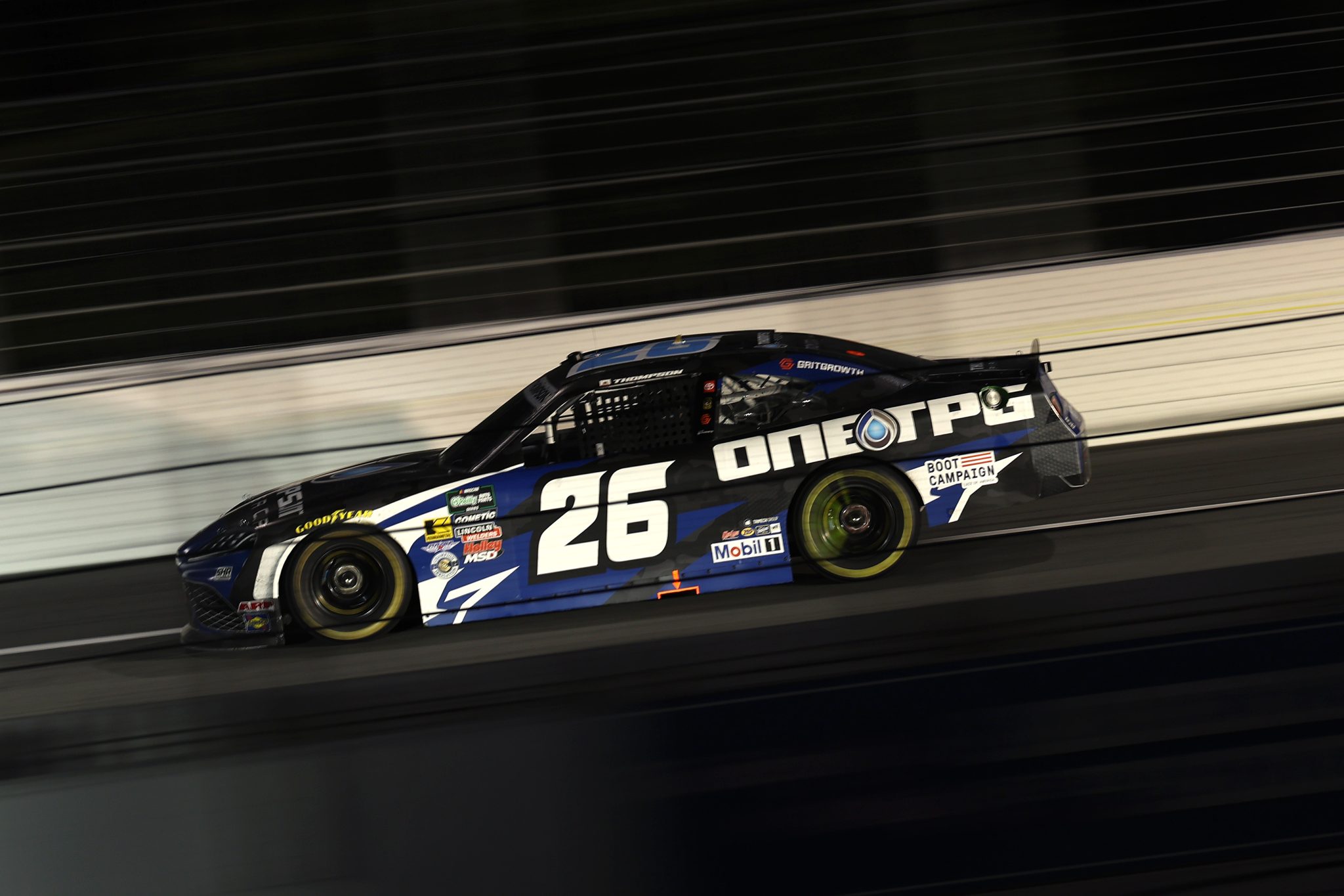 CONCORD, NORTH CAROLINA - OCTOBER 11: Dean Thompson, driver of the #26 Thompson Pipe Group Toyota, drives during the NASCAR O'Reilly Auto Parts Series Blue Cross NC 300 at Charlotte Motor Speedway on October 11, 2026 in Concord, North Carolina. (Photo by David Jensen/Getty Images) | Getty Images